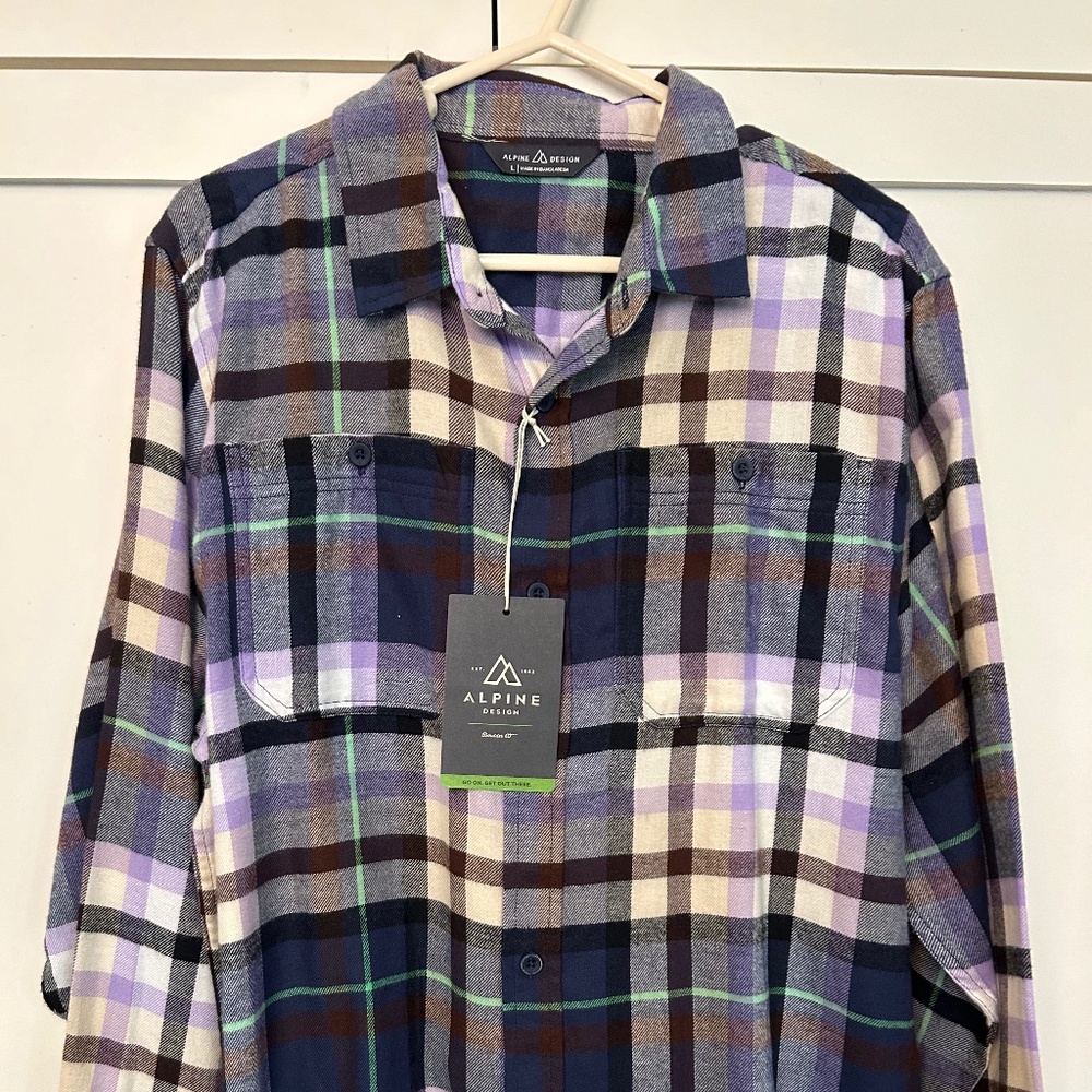 Alpine Design Plaid Flannel Button Down Shirt